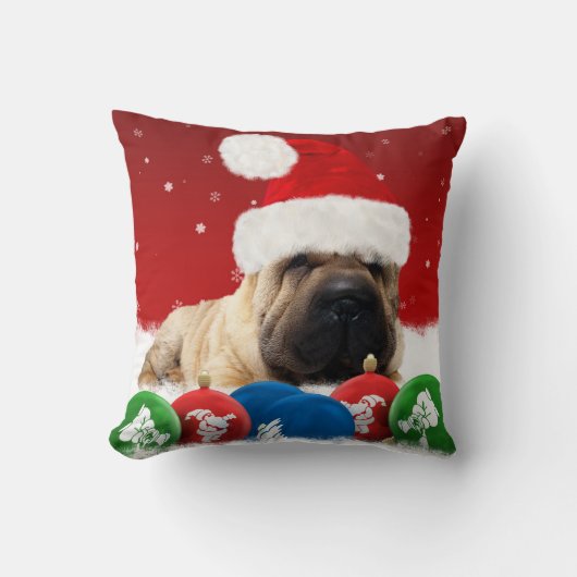 Shar Peiの冬ポリエステル装飾用クッション16" x 16" クッション (正面)