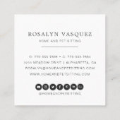 Shar Pei |の家およびペットモデル スクエア名刺 (裏面)