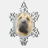 Shar Pei スノーフレークピューターオーナメント (右)