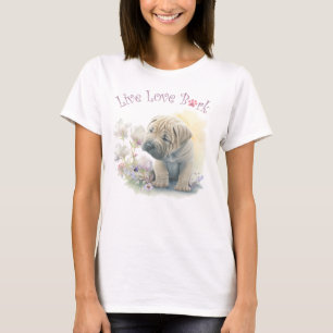 Shar-pei ドッグマム フローラル tシャツ