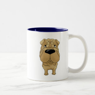 Shar-Pei -大きい鼻およびお尻 ツートーンマグカップ