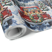 Shar Pei Christmas Red Truck Holiday ラッピングペーパー (ロールコーナー)