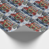 Shar Pei Christmas Red Truck Holiday ラッピングペーパー (角)