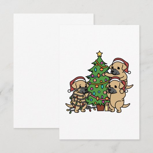 Shar Pei Christmas Tree サンキューカード (正面/裏面)