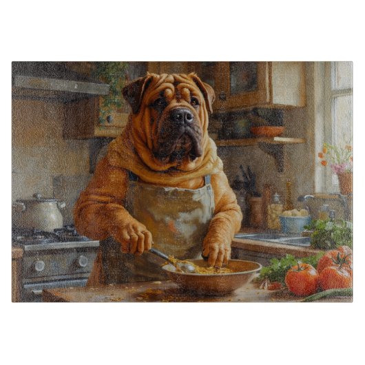Shar-Pei Cooking in Kitchen カッティングボード (正面)