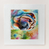 Shar Pei Dog 020824AREF103 - Watercolor ジグソーパズル (横)