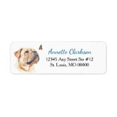 Shar-Pei Dog Butterfly Wonder Return Address ラベル (正面)