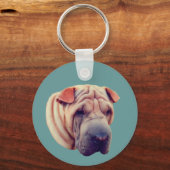 Shar Pei Dog Face Animal  キーホルダー (正面)