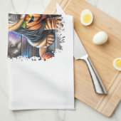 Shar Pei Dog Halloween Square キッチンタオル (四つ折り)