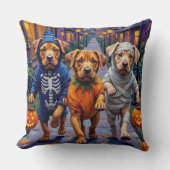 Shar Pei Dogs Trick-or-Treating Halloween Costumes クッション (正面)