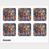 Shar Pei Dogs Trick-or-Treating Halloween Costumes スクエアシール (シート)