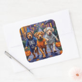 Shar Pei Dogs Trick-or-Treating Halloween Costumes スクエアシール (封筒)