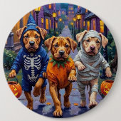 Shar Pei Dogs Trick-or-Treating Halloween Costumes 缶バッジ (正面)