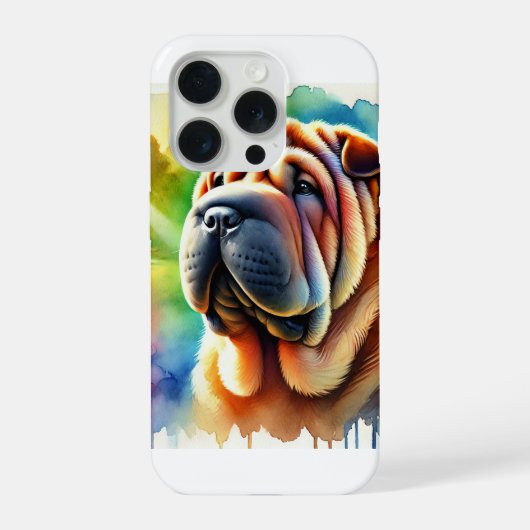 Shar Pei Elegance 280824AREF102 - Watercolor iPhoneケース (裏面)