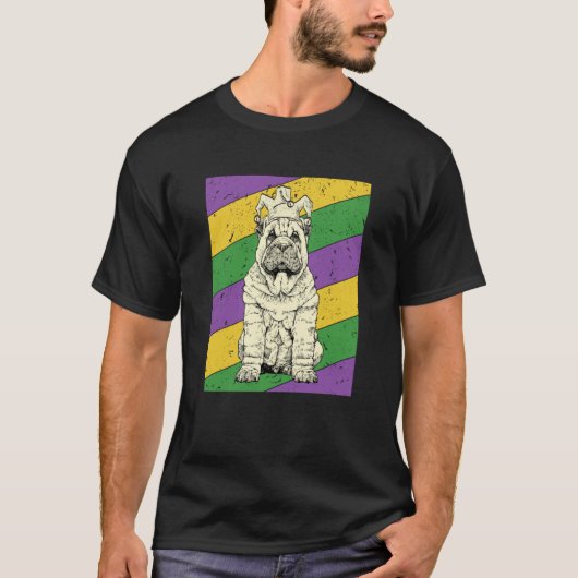 Shar Pei Jester Mardi Gras Dog Mom or Dad Tシャツ (正面)