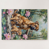 Shar-Pei Lotus Garden Art ジグソーパズル (横)