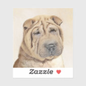 Shar Pei Painting - Cute Original Dog Art シール (シート)