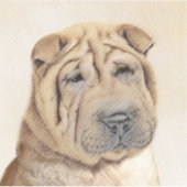 Shar Pei Painting - Cute Original Dog Art シール (正面)