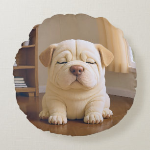 Shar Pei Puppy - Soft Serenity by WangWang ラウンドクッション