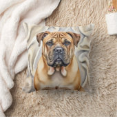 Shar Pei Watercolor Fold Texture Art クッション (ブランケット)