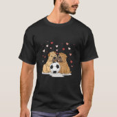 Shar Peis with soccer ball for Valentine's Day Tシャツ (正面)