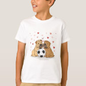 Shar Peis with soccer ball for Valentine's Day Tシャツ (正面)
