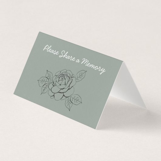 Share a Memory Custom Memorial Table Tent Card (正面)