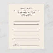 Share a Memory Funeral Service Attendance (裏面)