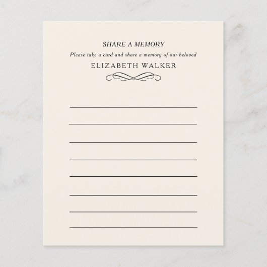 Share a Memory Funeral Service Attendance (正面)