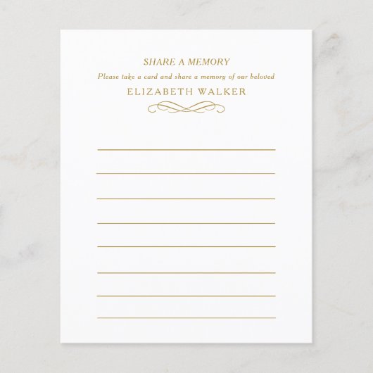 Share a Memory Funeral Service Attendance (正面)