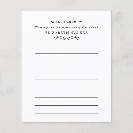 Share a Memory Funeral Service Attendance (正面)