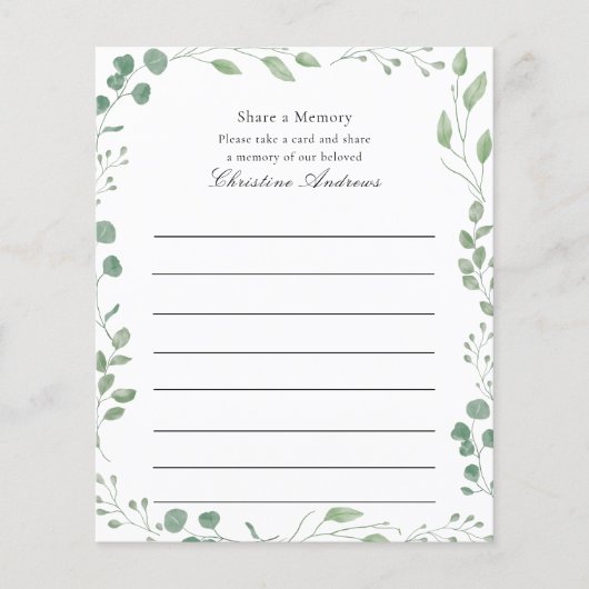 Share a Memory Funeral Service Attendance (正面)