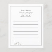 Share a Memory - Funeral Service Attendance (裏面)