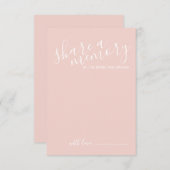 'Share a Memory' Modern Script Wedding アドバイスカード (正面/裏面)