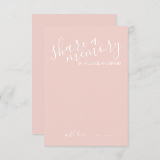 'Share a Memory' Modern Script Wedding アドバイスカード (正面/裏面)