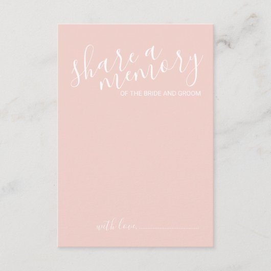 'Share a Memory' Modern Script Wedding アドバイスカード (正面)