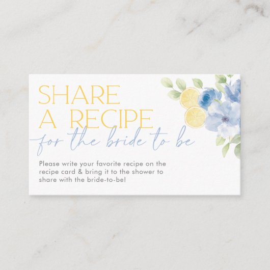 Share a recipe card Main Squeeze Bridal Shower エンクロージャーカード (正面)