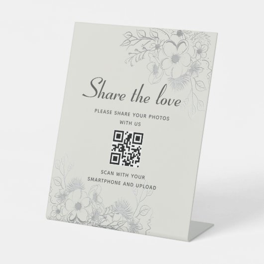 Share the Love ウェディングQRコードサイン 台座サイン (正面)