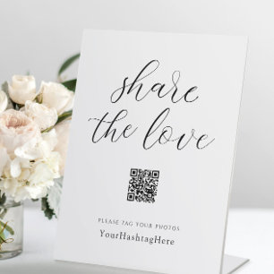 Share the Love   結婚式ハッシュタグサイン エレガント 台座サイン