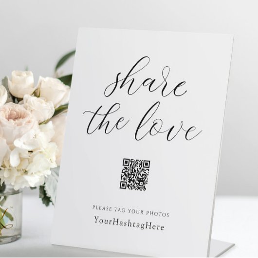 Share the Love | 結婚式ハッシュタグサイン エレガント 台座サイン