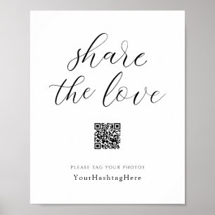 Share the Love 結婚式ハッシュタグ看板 エレガント ポスター