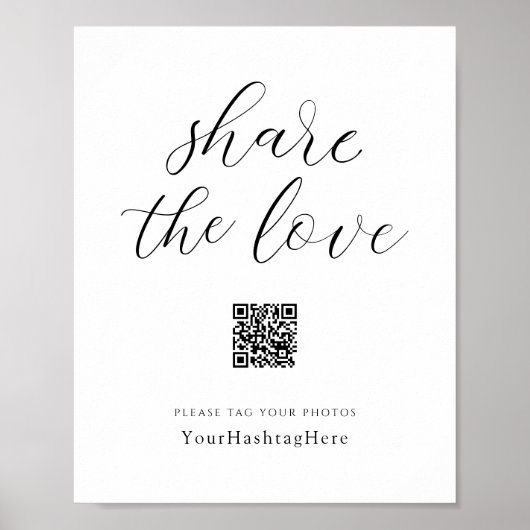 Share the Love | 結婚式ハッシュタグ看板 エレガント ポスター (正面)