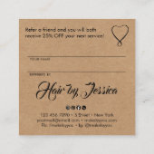 Share the love kraft script typography referral ca スクエア名刺 (裏面)