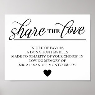 Share the Love Lieu of Favors Wedding ポスター