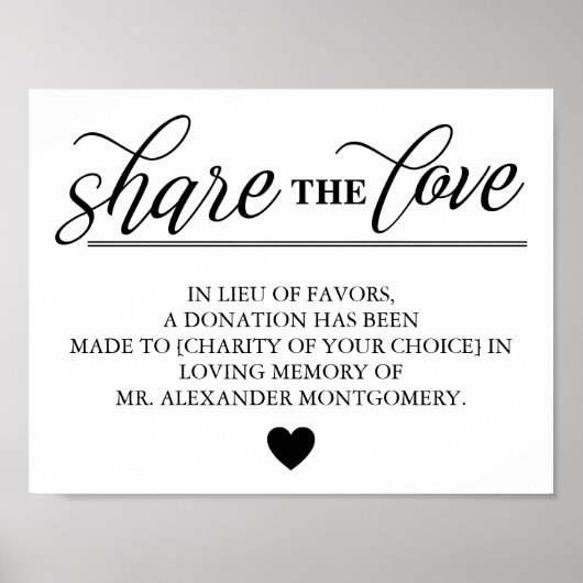 Share the Love Lieu of Favors Wedding ポスター (正面)