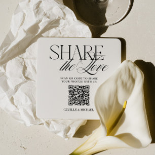 Share the Love QRコード ウェディングコースター スクエアペーパーコースター