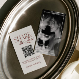 Share the Love QRコード エレガントな結婚式の写真 エンクロージャーカード