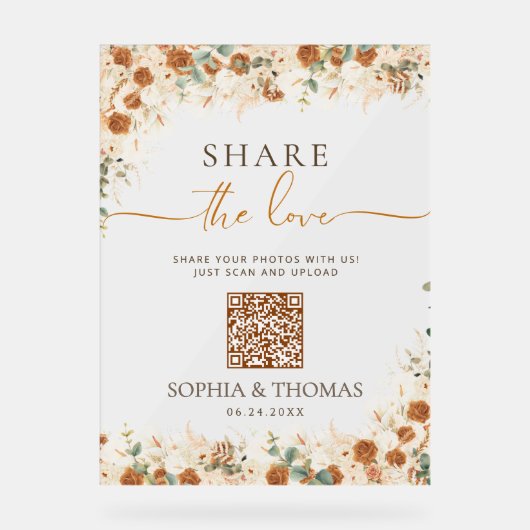 Share the Love QR Acrylic Sign アクリルサイン (正面)