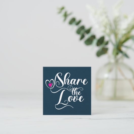 Share the love script typography referral card コーリングカード (スタンド正面)