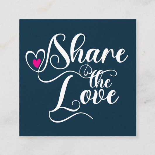 Share the love script typography referral card コーリングカード (正面)